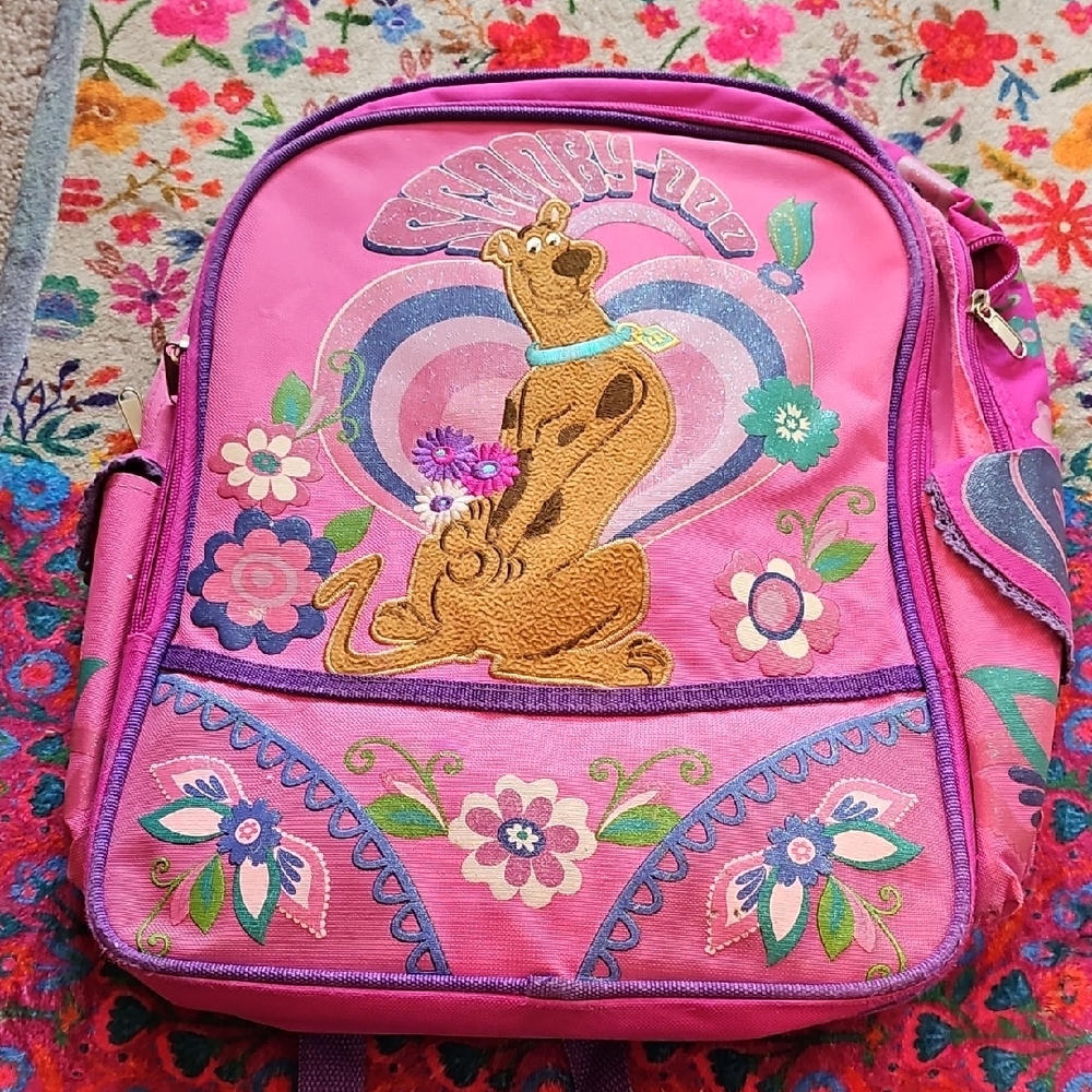Vintage Scooby-Doo Pink Floral Backpack